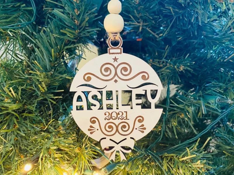 Split Letter Engraved Ornament